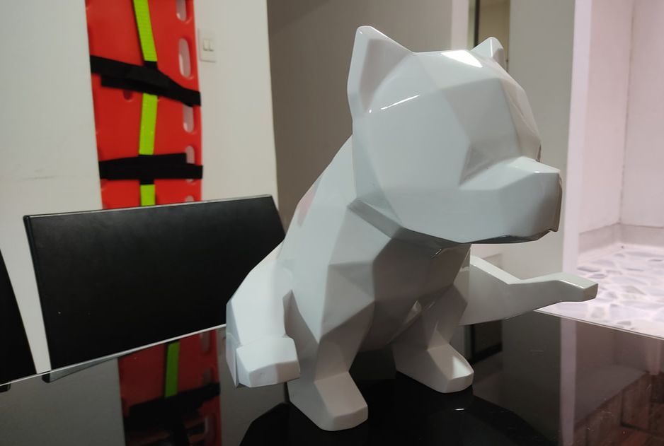 impresion 3d de perro diseno lineal