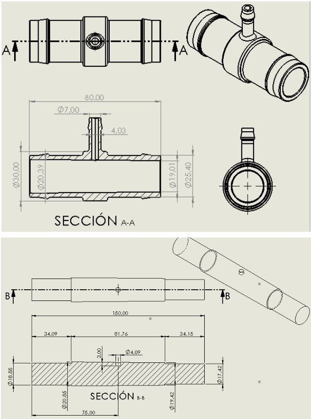documentación tecnica planos y especificaciones de tubo para submarino